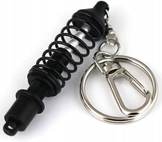INNA Klíčenka Moto kroužek na klíče pro jezdce s přívěskem tlumiče nárazů barva černá