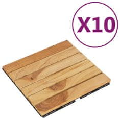 Vidaxl Terasové dlaždice 10 ks 30x30 cm masivní teak vertikální vzor