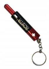 INNA Klíčenka přívěsek na klíče s klipem na baterie AA barva černá a červená