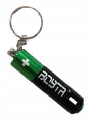 INNA Klíčenka přívěsek na klíče s klipem na baterie AA barva černozelená