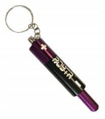 INNA Klíčenka přívěsek na klíče s klipem na baterie AA barva černo-fialová