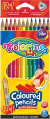 Colorino Pastelky trojhranné 12 + 1 barva (zlatá + stříbrná)