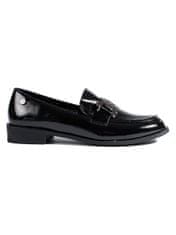 Amiatex Trendy dámské černé mokasíny bez podpatku + Ponožky Gatta Calzino Strech, černé, 39