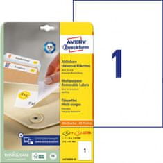 Avery Zweckform Univerzální snímatelné etikety 210x297mm Avery A4 25+5 listů