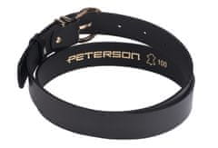 Peterson Dámský kožený pásek s kulatou, zlatou sponou - 90