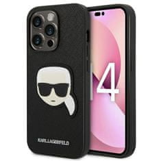 Karl Lagerfeld KLHCP14LSAPKHK hard silikonové pouzdro iPhone 14 PRO 6.1" black Saffiano Karl`s Head Patch