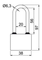 Richter Visací zámek RV.OVAL38 PL