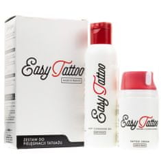 Easy Tattoo Kompletní sada pro péči o tetování, Snižuje svědění a podráždění, Zvyšuje expresivitu barev, 50+125ml