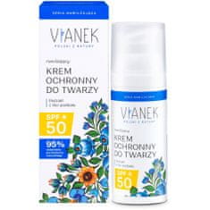 Vianek Ochranný krém na obličej SPF50, Hydratační, Sluneční ochrana SPF 50 pro každodenní péči, 50ml