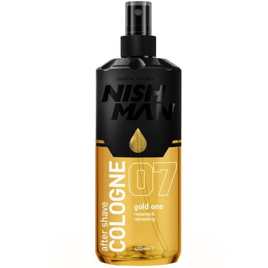 NISHMAN After Shave Cologne Gold - Osvěžující voda po holení, zajišťuje dokonalou péči o pokožku po holení, 400ml