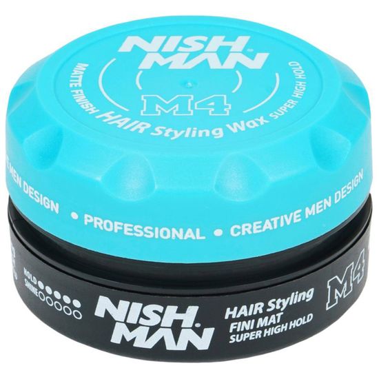 NISHMAN M4 Matte Super High Hold Wax - Vodní pomáda na vlasy dodává vlasům extra texturu a hustotu, 100ml