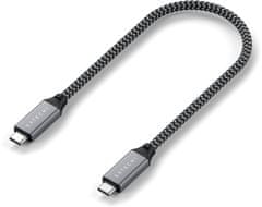 Satechi kabel USB-C - USB-C, USB4 40Gbps, opletený, 25cm, šedá