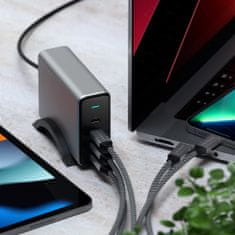 Satechi síťová nabíječka GAN, 4xUSB-C PD, 165W, šedá