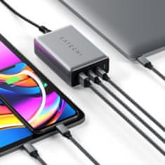 Satechi síťová nabíječka Compact GAN, 2x USB-C PD, USB-A, 100W, šedá