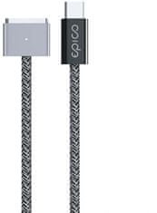 EPICO nabíjecí kabel USB-C - MagSafe 3, opletený, 140W, 2m, šedá