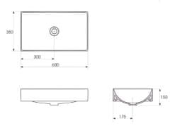 CERSANIT Umyvadlová mísa na desku inverto 60 obdélník (K671-008)