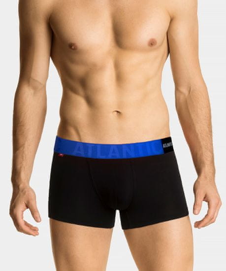 ATLANTIC Pánské boxerky PREMIUM s mikromodal - černé/modré