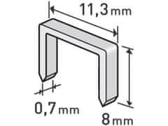 Extol Premium Spony, balení 1000ks, 8mm, 11,3x0,52x0,70mm