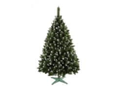 eoshop Stromek JEDLE umělý vánoční s bílými konci + stojan 220cm