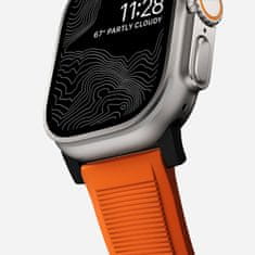 Nomad Rugged Band - Odolný řemínek pro Apple Watch 45 / 49 mm, oranžový, černý