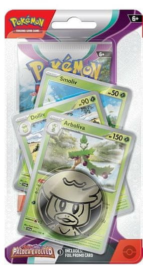 Grooters Karetní hra Pokémon TCG Paldea Evolved - Premium Checklane Blister Smoliv, Dolliv, Arboliva