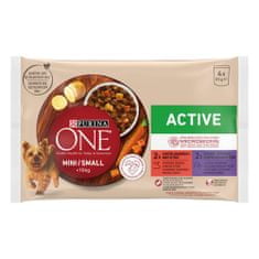 Purina ONE MINI Small Dog Active Multipack hovězí a kachna ve šťávě 4x85g