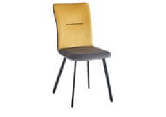 ATAN Čalouněná židle VLADO žlutá/šedá