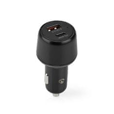 Nedis CCPD65W100BK 65 W duální automobilový USB nabíjecí adaptér 2 A / 3 A / 3.25 A / Quick Charge 3.0 / PD Power Delivery