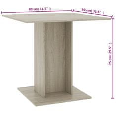 Vidaxl Jídelní stůl dub sonoma 80 x 80 x 75 cm dřevotříska