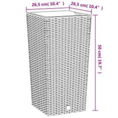 Vidaxl Truhlík s odnímatelnou vložkou antracit 11 / 26,5 l PP ratan