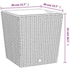 Vidaxl Truhlík s odnímatelnou vložkou bílý 37 / 64 l PP ratan