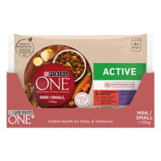 Purina ONE MINI Dog Active Hovězí a kachna ve šťávě 48x85 g