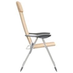 Vidaxl Skládací kempingové židle 4 ks krémové hliníkové