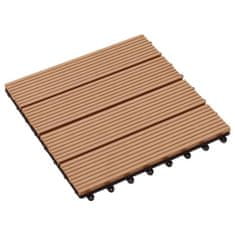 Vidaxl Terasové dlaždice z dřevoplastu 11 ks 30x30 cm 1 m² odstín teak