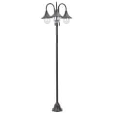 Vidaxl Zahradní sloupová lampa 3 ramena E27 220 cm hliník bronzová