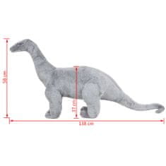 Vidaxl Stojící plyšová hračka dinosaurus brachiosaurus šedý XXL