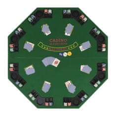 Vidaxl Skládací pokerová deska na stůl 2dílná osmiúhelníková zelená