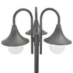 Vidaxl Zahradní sloupová lampa 3 ramena E27 220 cm hliník bronzová