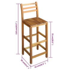 Vidaxl Barové židle 2 ks masivní akáciové dřevo