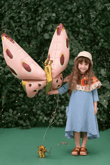 PartyDeco Fóliový balónek supershape Motýl růžovo-zlatý 120x87cm