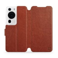 Mobiwear Flip pouzdro na mobil Huawei P60 Pro - C_BRS Brown&Gray