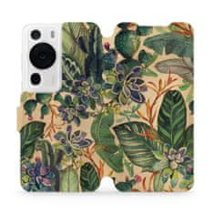 Mobiwear Flip pouzdro na mobil Huawei P60 Pro - VP05S Sukulenty