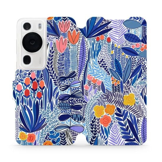 Mobiwear Flip pouzdro na mobil Huawei P60 Pro - MP03P Modrá květena