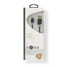 Nedis CCBW60500AT10 propojovací kabel USB 2.0 zástrčka USB A - zástrčka USB micro B, 1 m, antracit