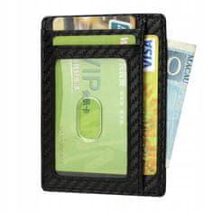 Korbi Černá pánská kožená peněženka, ochrana RFID, horizontální, elegantní, karty, 10,5x7,9x1,5 cm, 2