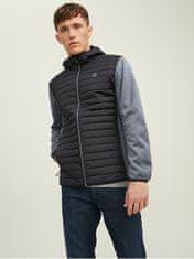 Jack&Jones Pánská bunda JJEMULTI 12182242 Black/Grey Melange (Velikost S)