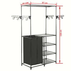 Vidaxl Stojan na oblečení ocel a netkaná textilie 87x44x158 cm černý