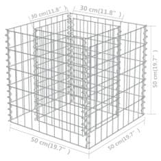 Vidaxl Gabionový vyvýšený záhon pozinkovaná ocel 50 x 50 x 50 cm