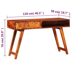 Vidaxl Psací stůl z masivního sheeshamového dřeva 118 x 50 x 76 cm