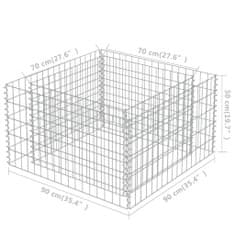 Vidaxl Gabionový vyvýšený záhon pozinkovaná ocel 90 x 90 x 50 cm